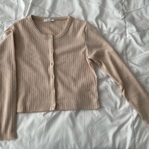 Elegant Beige Cardigan Sweater
